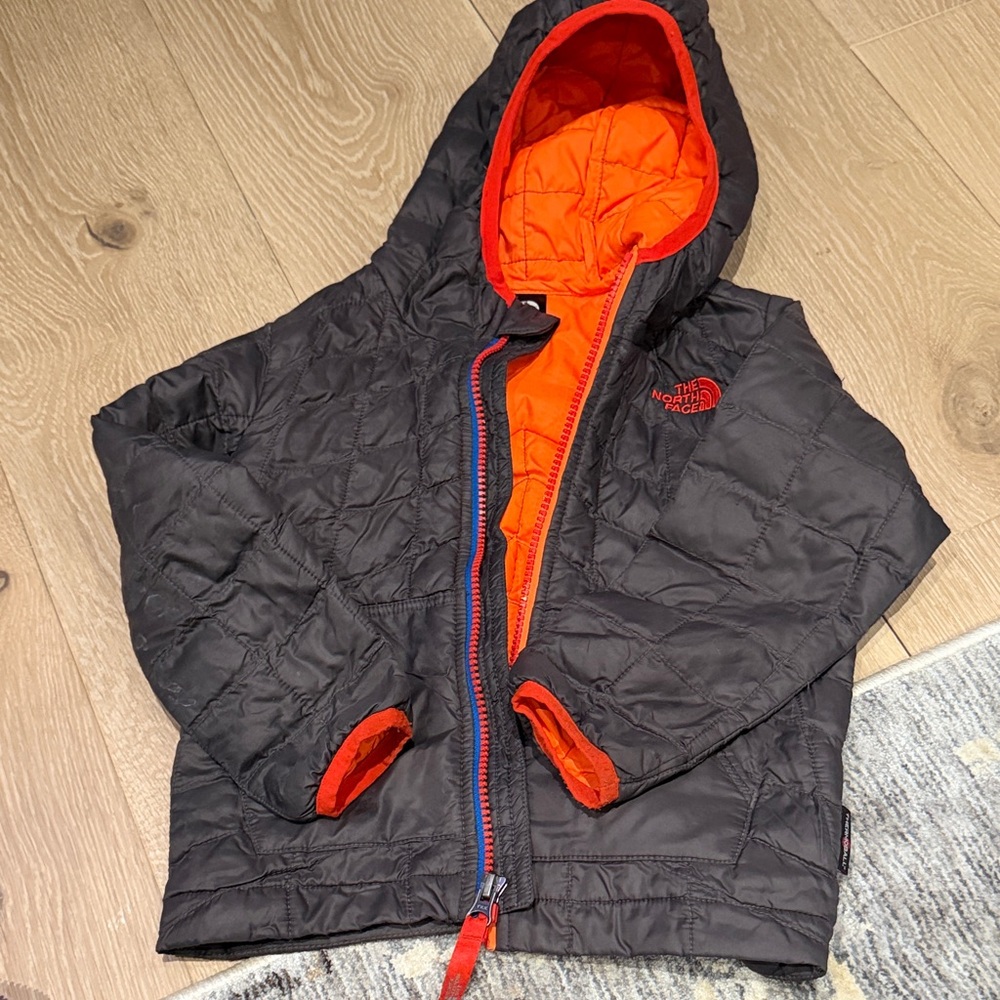 The North Face Charcoal and Tangerine Hooded Jacket